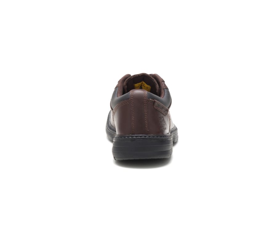 Dark Brown Caterpillar CAT Oversee Steel Toe Men's Work Shoes | CAT-903AW