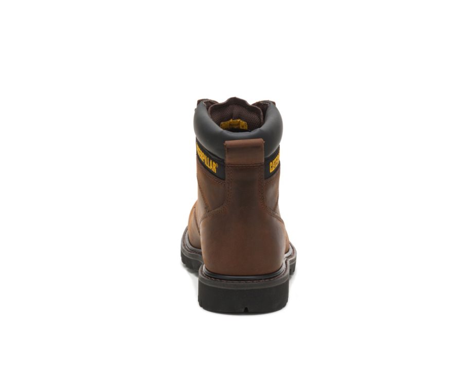 Dark Brown Caterpillar CAT Second Shift Steel Toe Men's Work Boots | CAT-381OZ