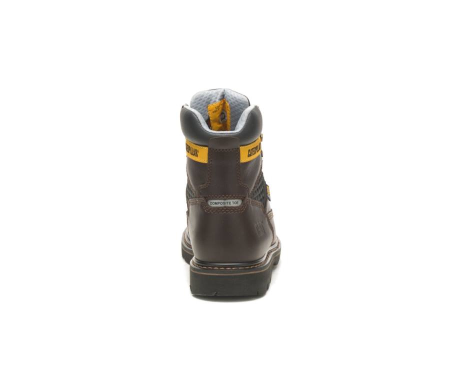 Dark Brown Caterpillar CAT Structure Cool Composite Toe Men's Work Boots | CAT-787KO