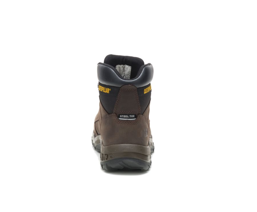 Dark Chocolate Caterpillar CAT Upholder Waterproof Steel Toe Men's Work Boots | CAT-486WF