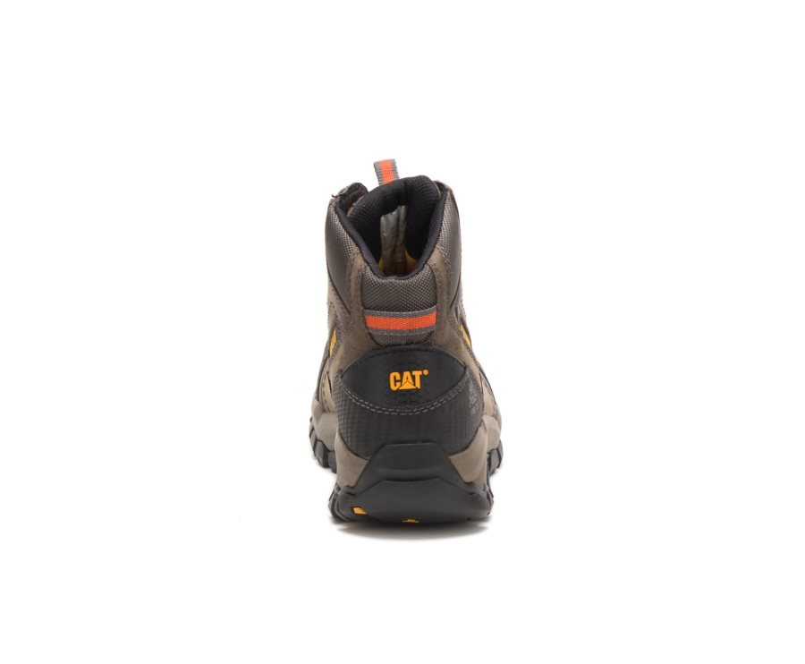 Dark Grey Caterpillar CAT Navigator Mid Waterproof Steel Toe Men's Work Boots | CAT-036ZR