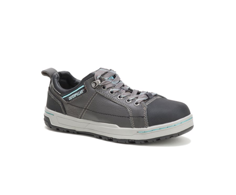 Dark Grey / Mint Caterpillar CAT Brode Steel Toe Women's Work Shoes | CAT-837CX