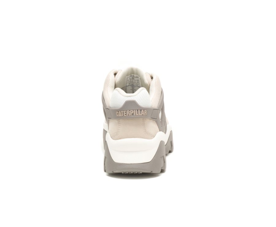 Grey / Bright White Caterpillar CAT Reactor Men's Sneakers | CAT-528BF