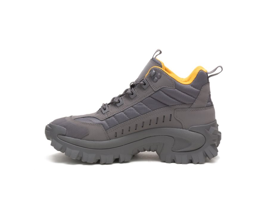 Grey Caterpillar CAT Intruder Mid Men's Sneakers | CAT-643UI