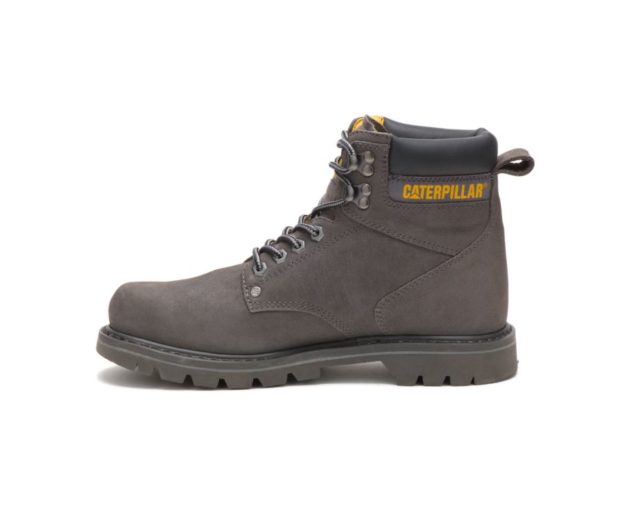 Grey Caterpillar CAT Second Shift Steel Toe Men's Work Boots | CAT-605CB