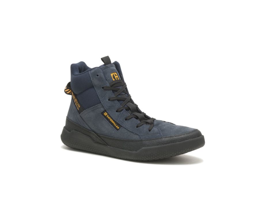 Navy Caterpillar CAT CODE Hex Hi Utility Men's Sneakers | CAT-724CM