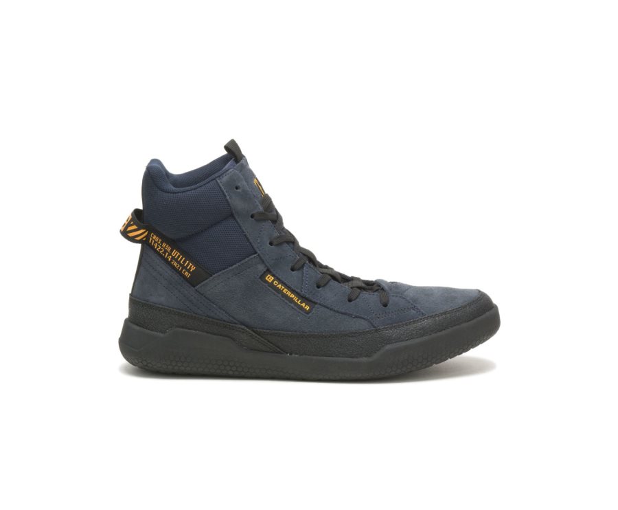 Navy Caterpillar CAT CODE Hex Hi Utility Men\'s Sneakers | CAT-724CM