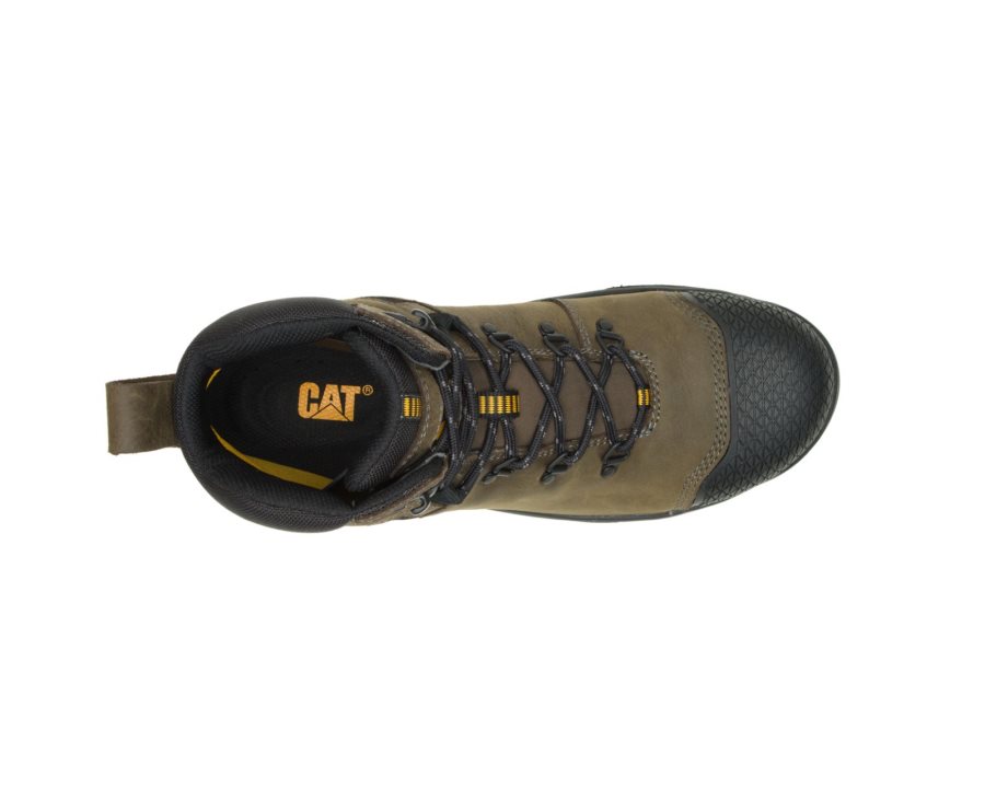 Olive / Black Caterpillar CAT Accomplice X Waterproof Steel Toe Men's Work Boots | CAT-549JO